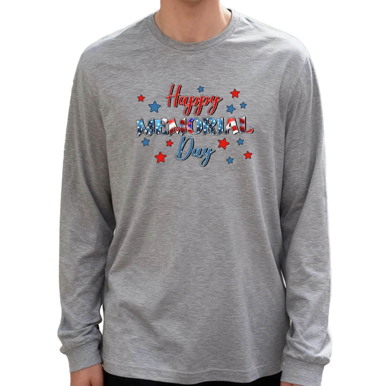 Мужская футболка с длинным рукавом Many Little Stars, 100% хлопок, 180 г, с круглым вырезом, повседневный стиль, мягкая и дышащая