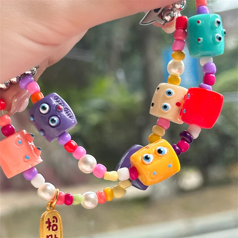 Lovely Cartoon Monster Bead Strap For Apple Watch 9 8 7 6 5 4 3 2 SE Ultra Cute Elastic Band For iWatch 41mm 49 45 42 40 38mm