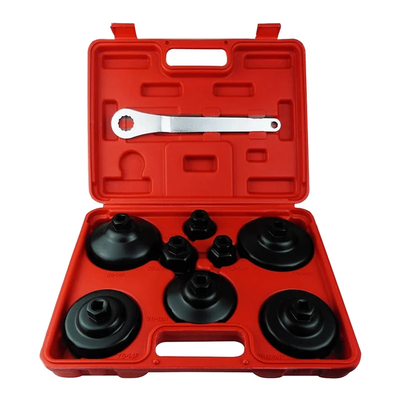 New9pc Oil Filter Cap Wrench Tool Kit Oil Filter Cap Socket Set Filter Housing 27Mm,32Mm,36Mm,74Mm,75.6Mm,76Mm,86Mm,93Mm