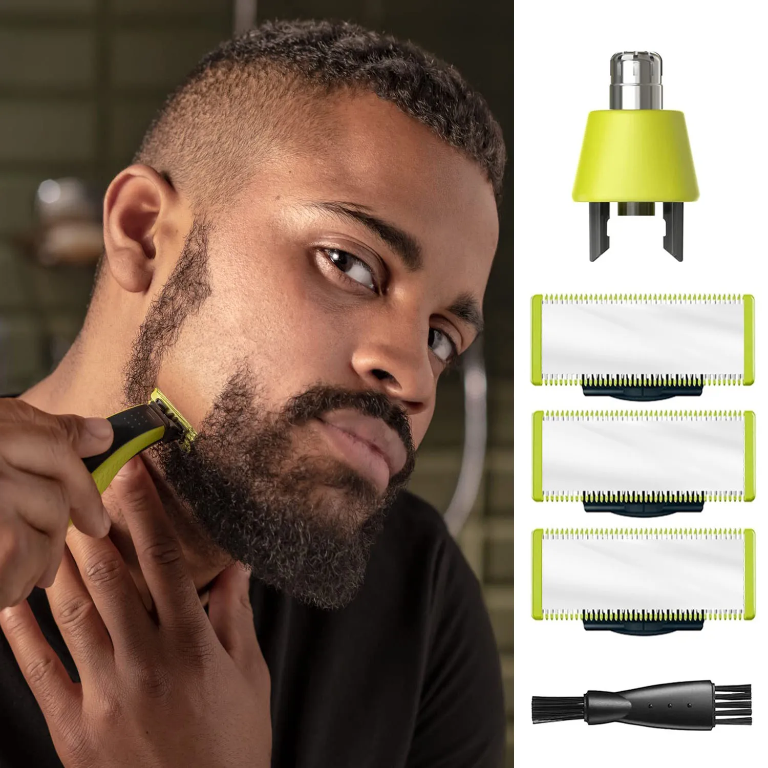 ( Blade+Nose ) Comb Hair Trimmer Oneblade Replacement Blade Beard Shaver Head Trimmer QP2520 QP2530 QP2630 QP6510 QP6520 QP2523