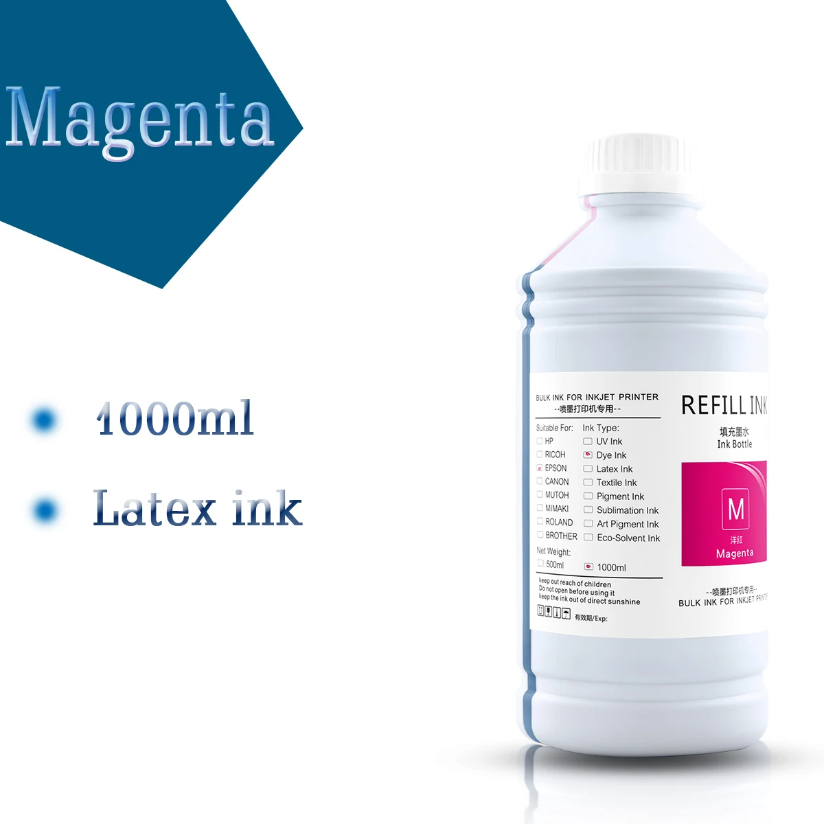 Imagem -03 - Garrafa de Tinta de Látex Original para hp Impressora Jato de Tinta 1000ml 831 110 300 310 315 330 335 360 365 370 560 570