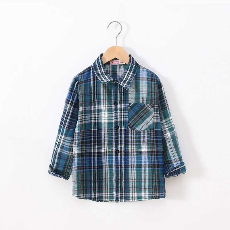 4 5 6 8 10 12 Years Autumn Boys Shirts Plaid Fashion Thin Style Long Sleeve Spring Girls Jacket Birthday Present Kids Clothes