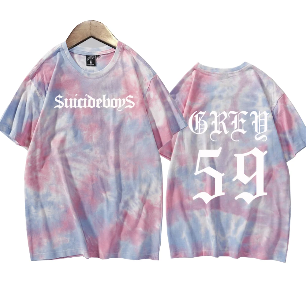 Suicideboys G59 Rapper Hip Hop Music Shirts Tie Dye Harajuku Round Neck Short Sleeve T-Shirt Fans Gift