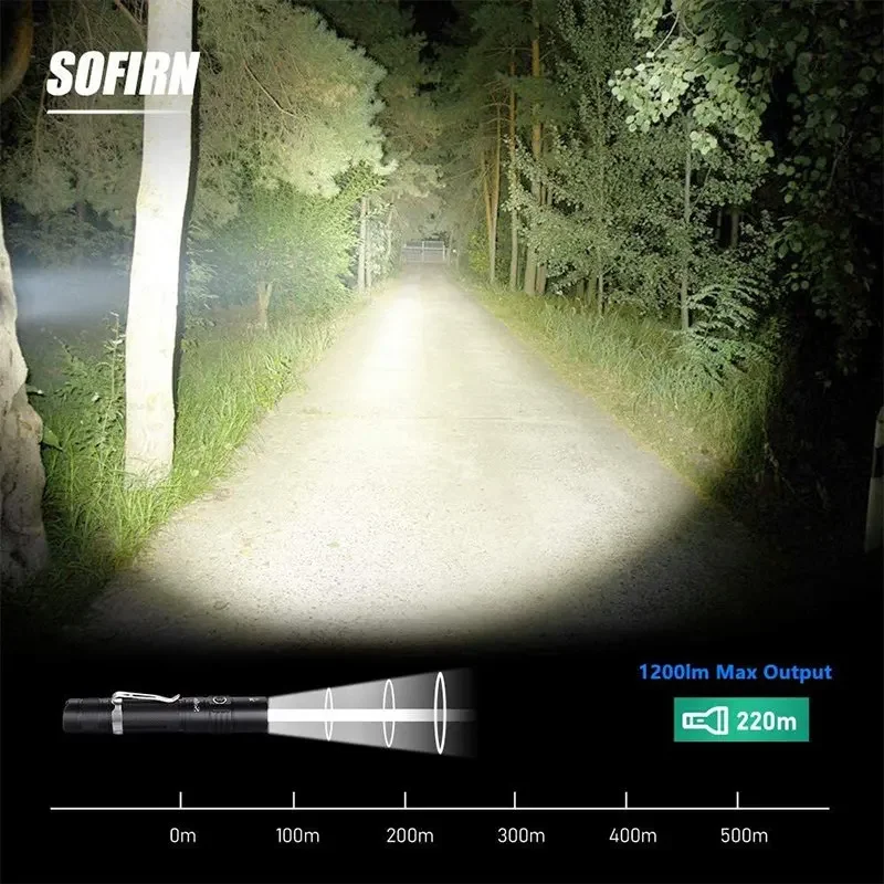 Sofirn SP31 V2.0 Powerful Tactical LED Flashlight 18650  XPL HI 1200lm Torch Light with Dual Switch Power Indicator ATR