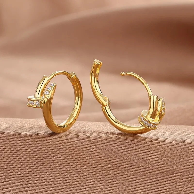 Pavé CZ Huggie Hoop Earrings for Women Gold Silver Tone Crystal Hinged Small Hoop Earring Minimalist Stackable Jewelry Gift