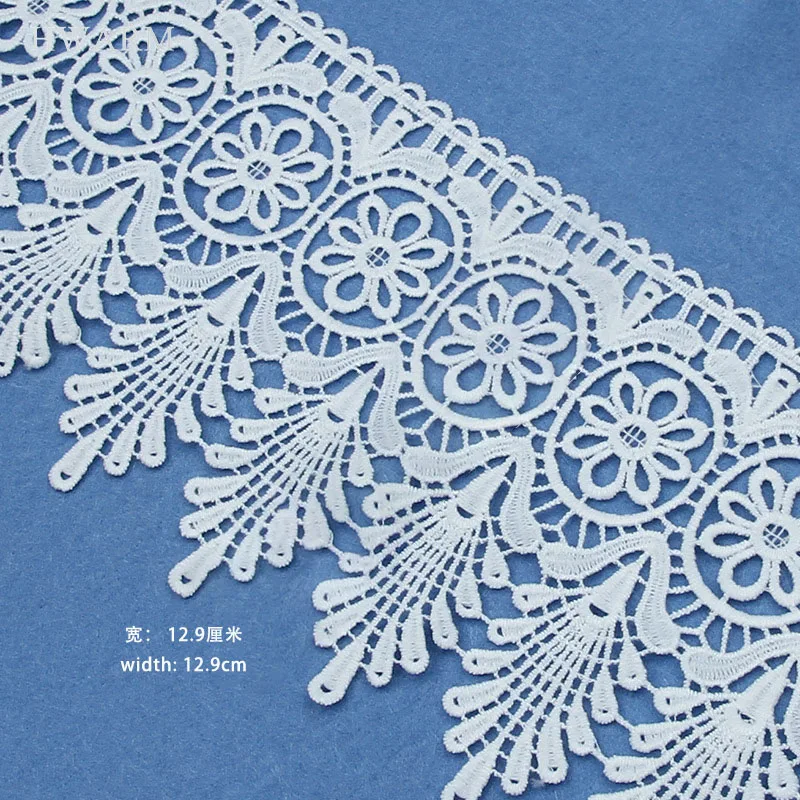 Water Soluble Dress Lace Fabric Sewing Trimming Embroidery Clothing Milk Silk Bar Code Home Decoration Curtain Skirt Accessories