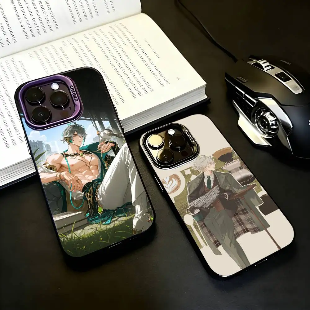 

Alhaitham Genshin Impact Black Candy silver phone case Phone Case For iPhone17,16,15,14,13,12,11 Plus,Pro Max