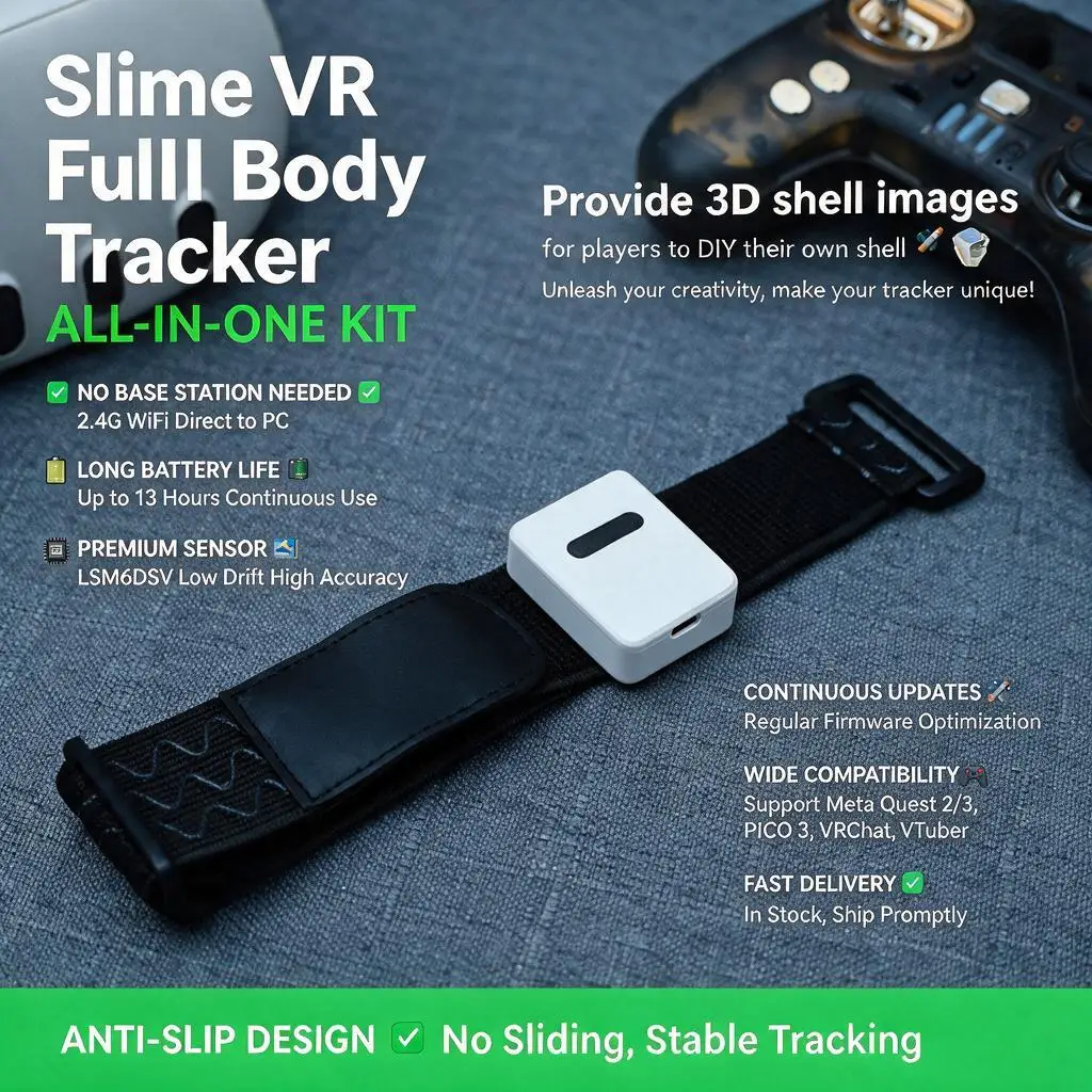 2026 New SlimeVR Full Body Motion Tracker LSM6DSV Sensor Full Body Motion Capture Device for VRchat Quest VR Gaming Accessories