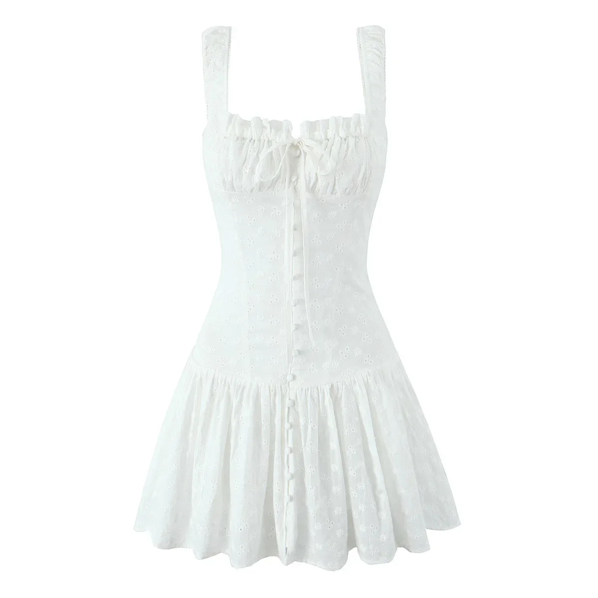 

New Sweet Wind Embroidered Waist Slimming Strap Dress For Summer 2026