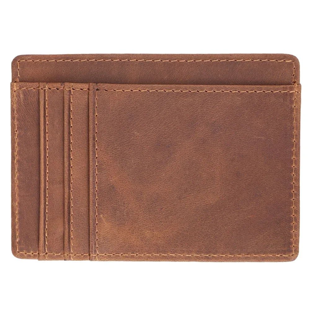 Mens Rfid Blocking Genuine Leather ID Card Holder Front Pocket Wallet Thin Credit Card Holder Wallet