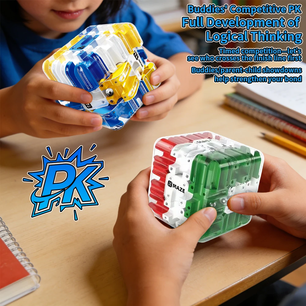 Nuovo cubo labirinto labirinto 3D, giocattolo rompicapo per adulti e bambini, sollievo dallo stress, ragionamento spaziale e puzzle portatile per l'addestramento logico