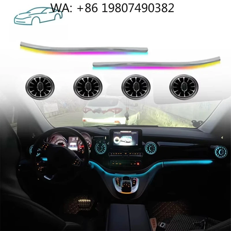 W447 V Class Symphony Air Vent Light Kit, 64 Color Dynamic LED Interior Ambient Lamp V260 MPV Full Car Atmosphere Refit Parts