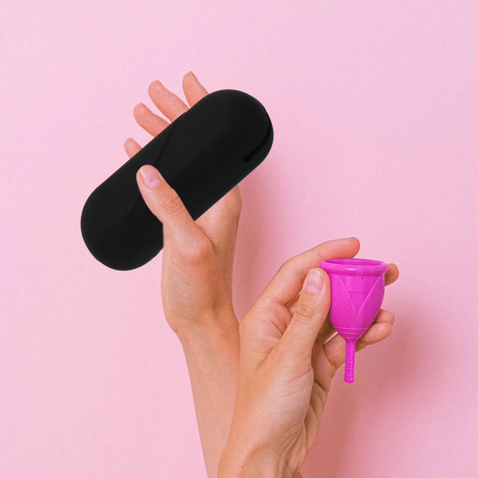 

2Pcs Menstrual Cup Storage Box Silicone Portable Lightweight Travel Case for Period Cup Organizer Menstrual Care Supply