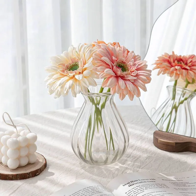 

New Creativity Transparent Glass Vase Hydroponic Flower Pot Home Crafts декор дома интерьер Living Room Decoration jarrones