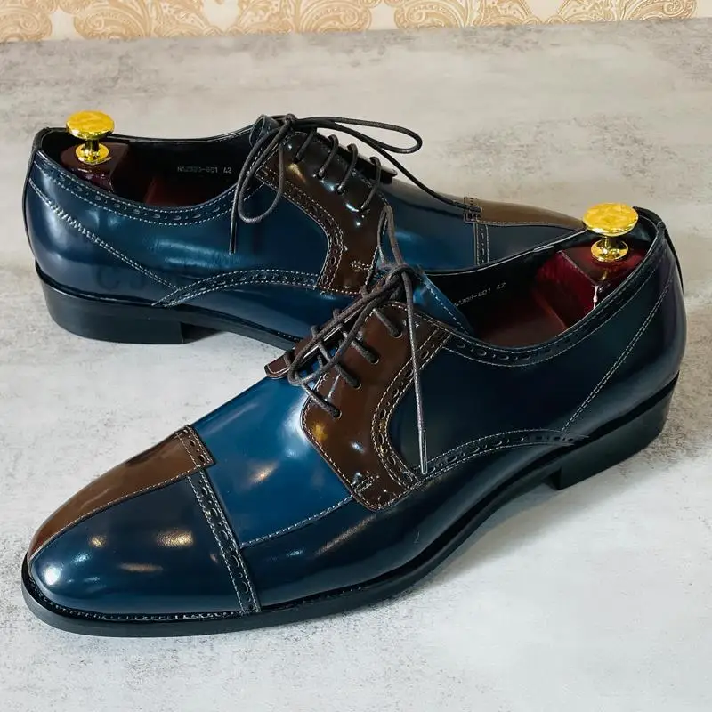 

Classic Business Shoes Men Oxford Derby Genuine Leather Pointed Toe Fashion Lace Up High Quality Office Wedding Formal Shoe Male