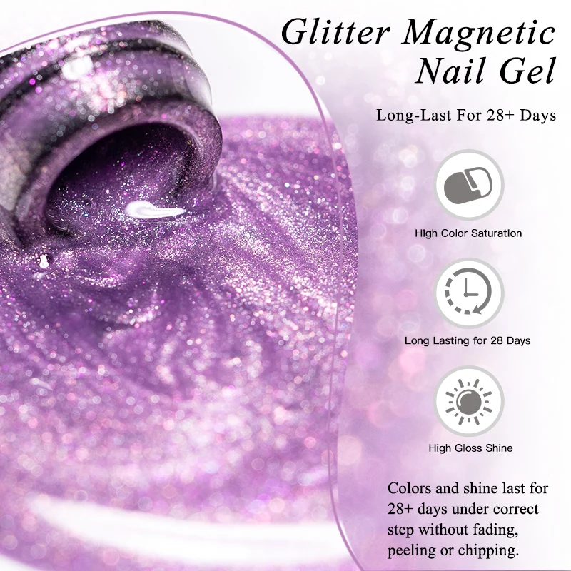 7ml Glitter Cat Gel magnetico Smalto per unghie olografico lucido semipermanente Soak Off UV LED Smalto per unghie Nail Art fai da te a casa