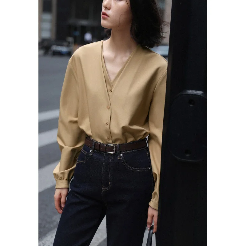 Women Spring White Blouses Fake Two Pieces Design V-Necl Womens Tops And Blouses Fashion Casual Shirt Blusas Roupa Feminina