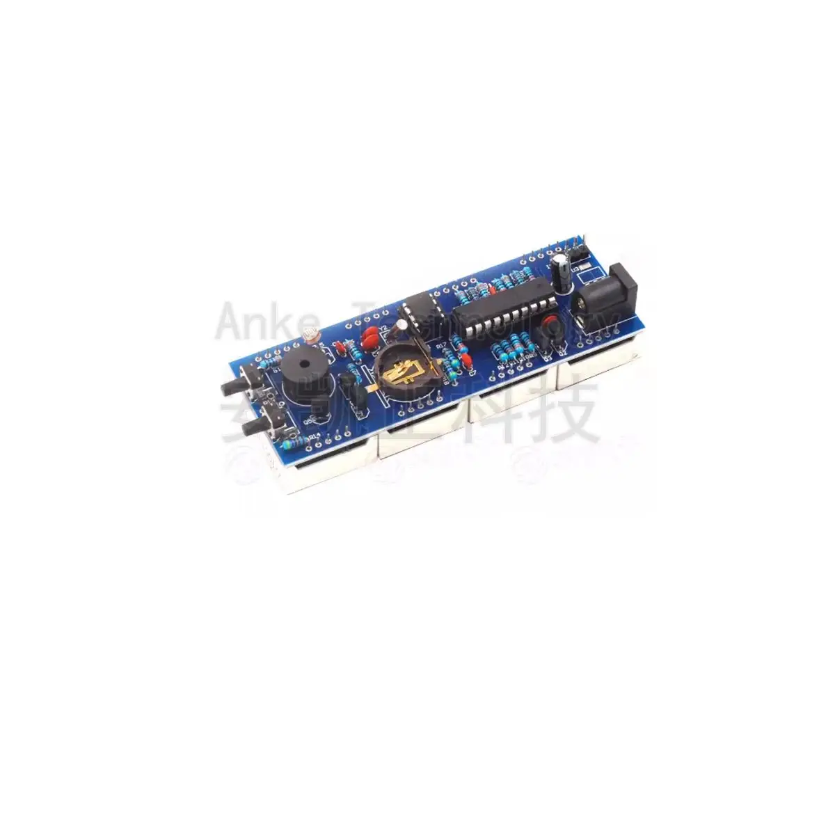Digital electronic clock welding DIY kit with large LED display, electronic clock with light control, on-the-hour chime, and sin