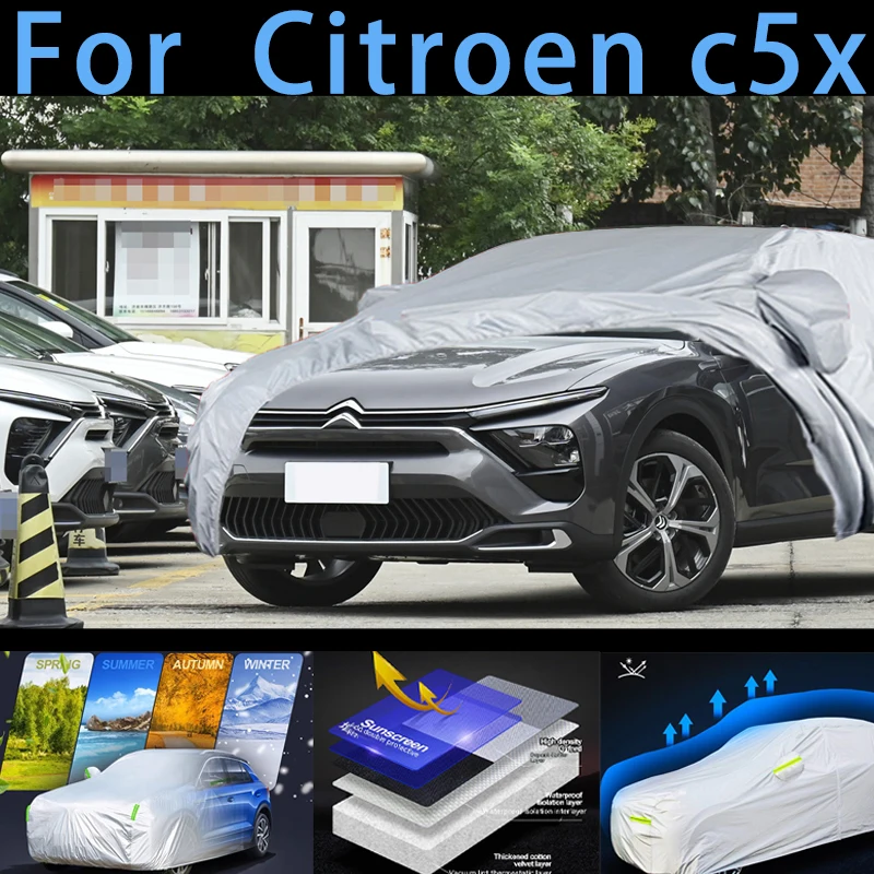 

Для Citroen c5x уличная защита полный автомобильный чехол снежный чехол солнцезащитный козырек водостойкий пылезащитный внешний автомобильный чехол защита