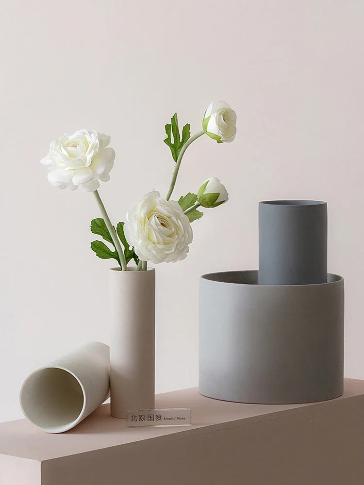 Vase ornaments home living room flower arrangement ceramic luxury Nordic high-end bedroom flower online celebrity soft decora