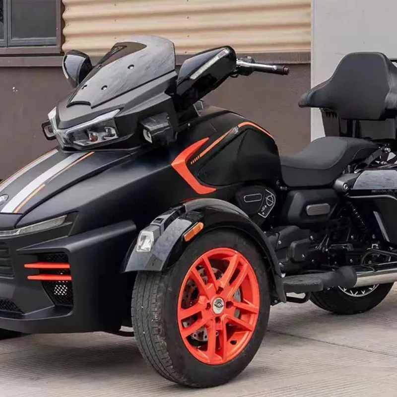 Inverted three-wheeled motorcycle, large-displacement motorcycle, high-power long-distance cruise vehicle