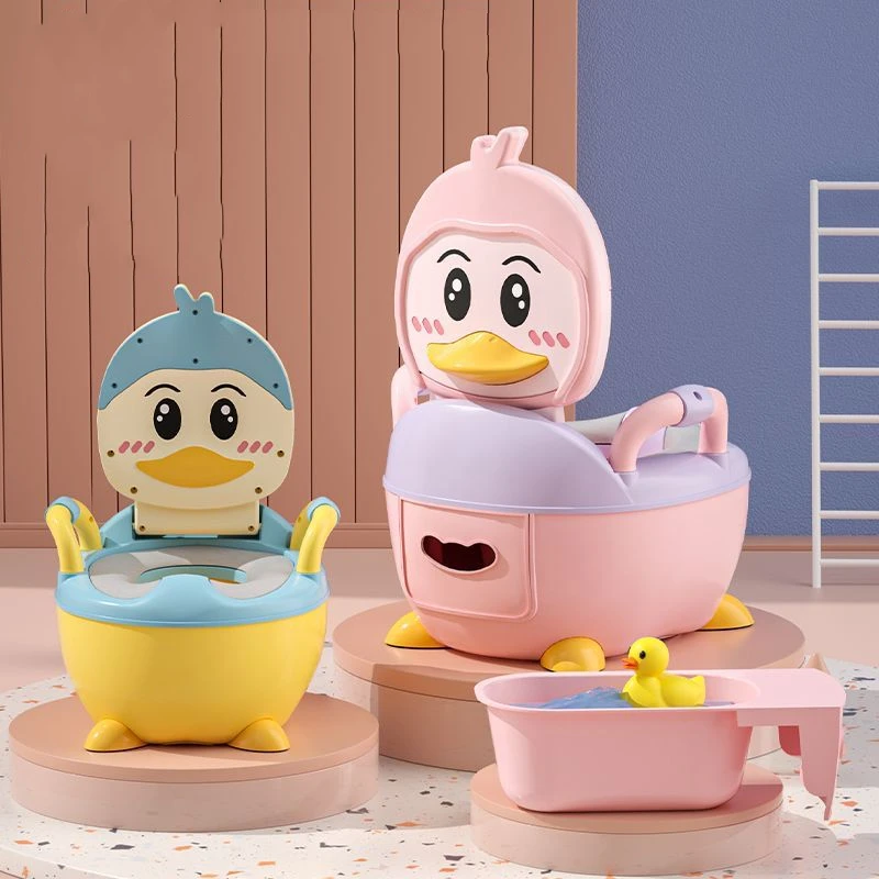 Children's Toilet Seat Cartoon Duck Toilet Seat Portable Toilet Seat Boys Girls Baby Bedpan Urinal Basin Potty Bowl Baby Stool