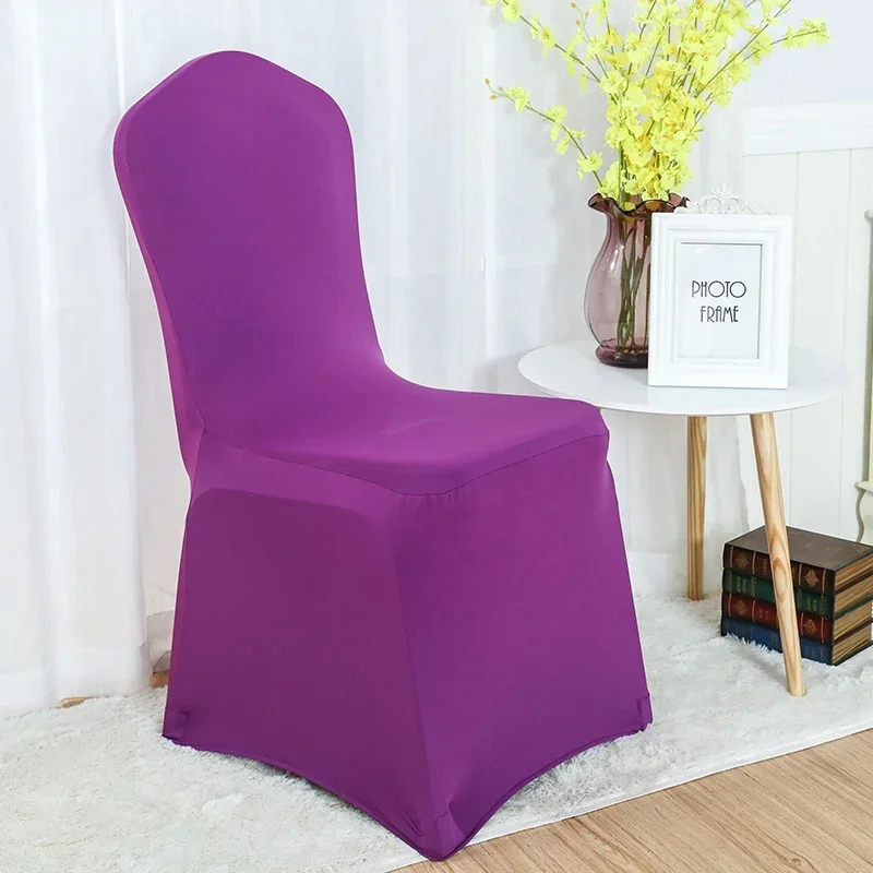 Housses de chaise élastiques en spandex pour décoration de mariage, salle à manger, banquet, hôtel, fête d\'anniversaire, bon marché et fines