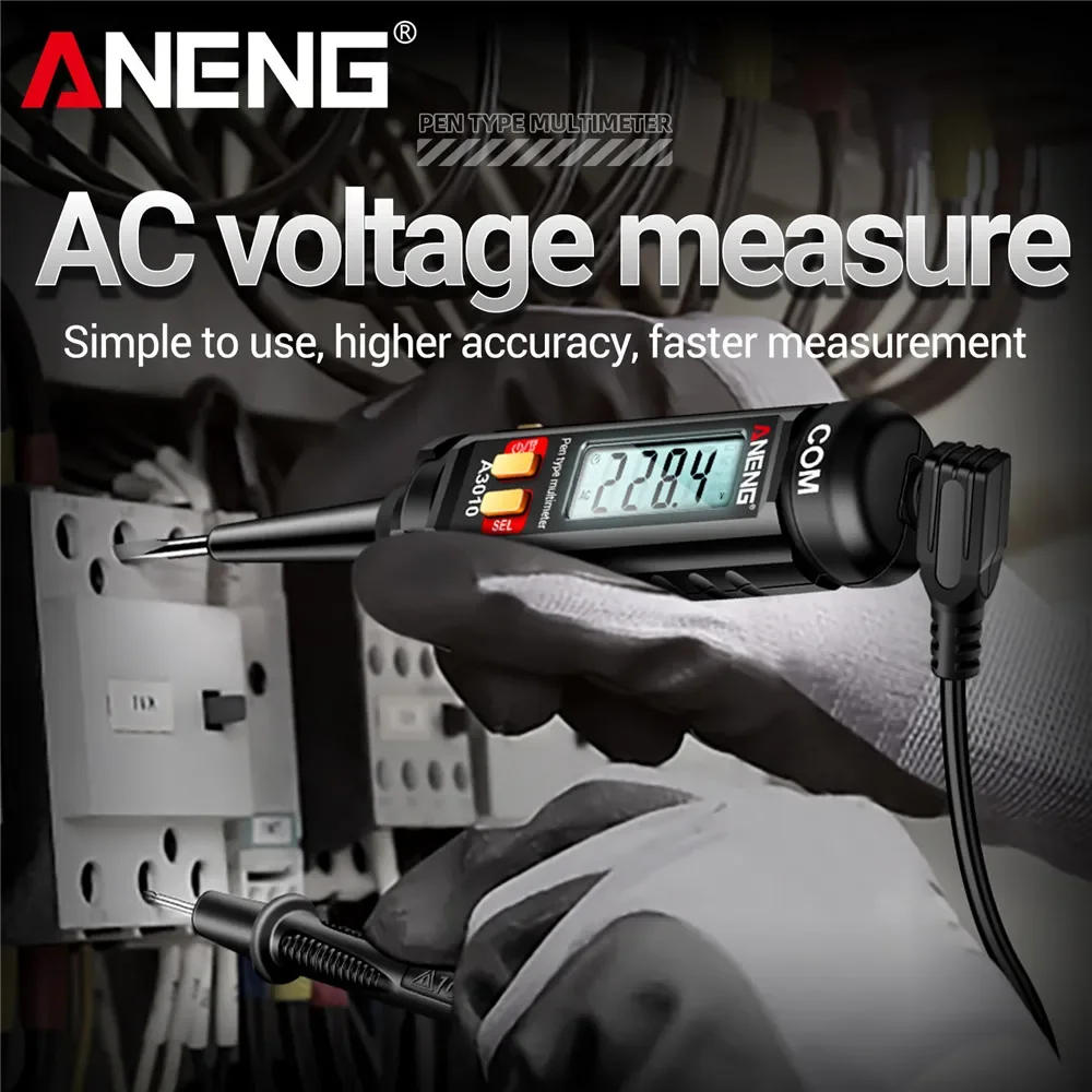 ANENG A3010 4000 Counts Pen-Type Multimeter True-RMS Backlight Multi Meter Digital Auto Range Tester LCD Electrician Tools