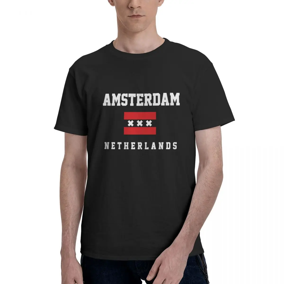 100% Cotton Netherlands Amsterdam Flag t shirts Men Casual tshirts Women Clothing T-Shirts Tops Tees S-6XL Gift