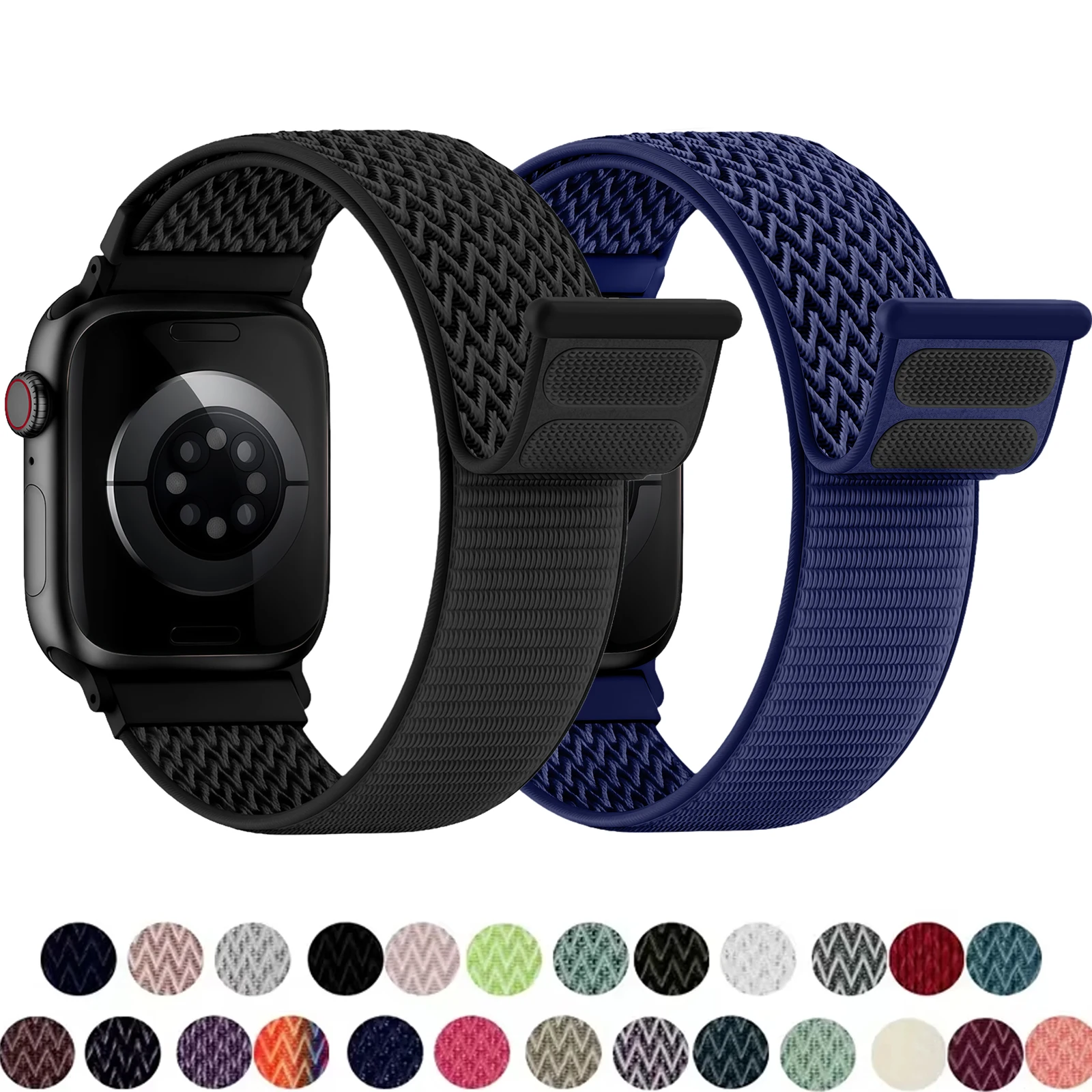 Nylon-Schlaufenarmband für Apple Watch Band 44mm 40mm 41mm 42mm 46mm 49mm Elastisches Correa-Armband iWatch Serie 11 10 9 8 SE Ultra 3 2