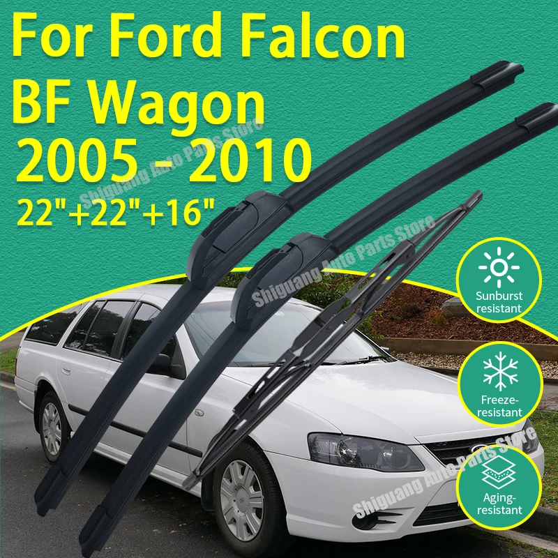 

Front Rear Silicone Coating Wipers for Ford Falcon BF Wagon 2005 - 2010 Car Wiper Windshield Windscreen Blades Accessories 2009