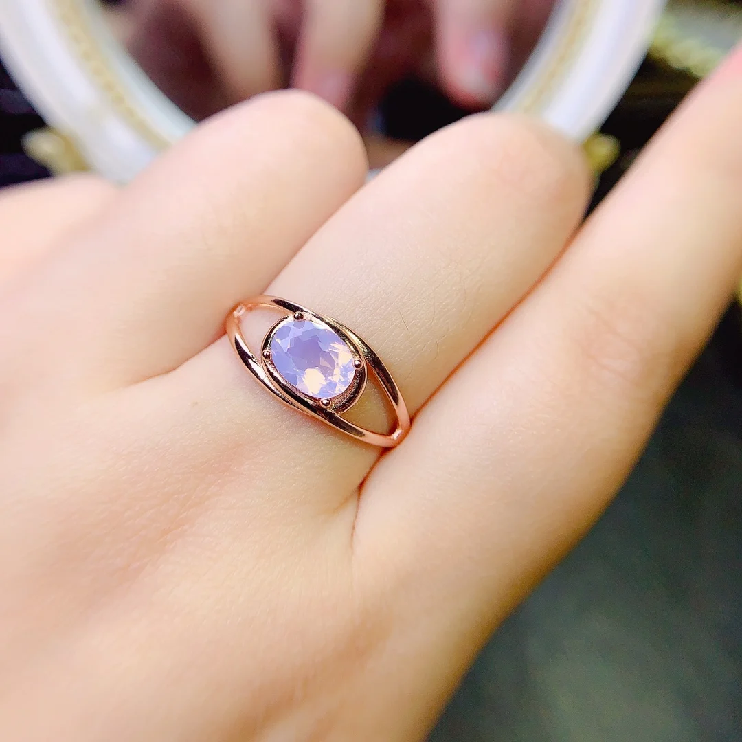 Oval Cut 6x8mm Lavender Amethyst Ring 925 Sterling Silver Natural Lavender Amethyst Engagement Ring