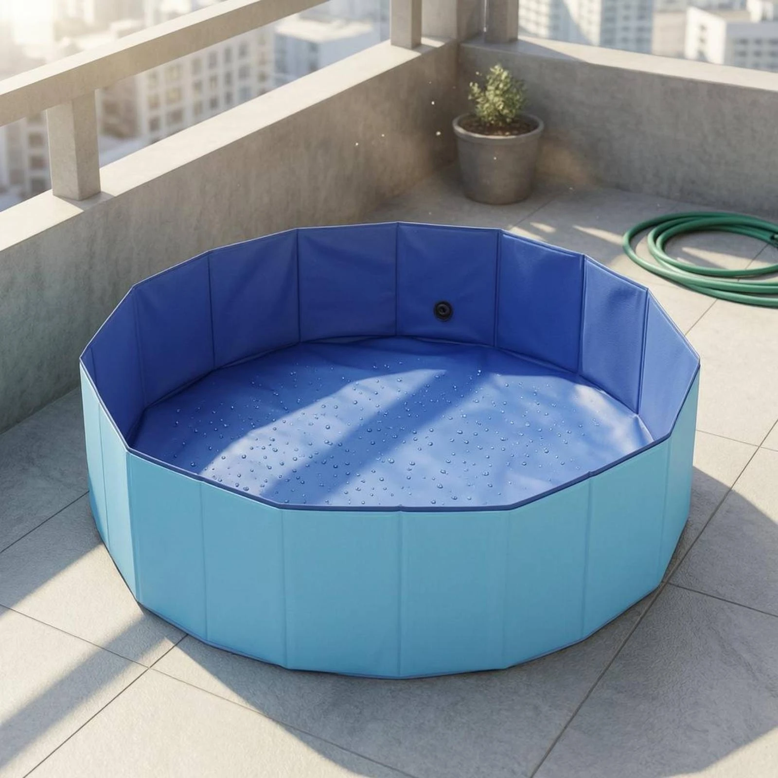 

Foldable Kids Pool Segmented Side Sections Non Inflatable Pool Outdoor Gear Quick Setup Space Saving for Children