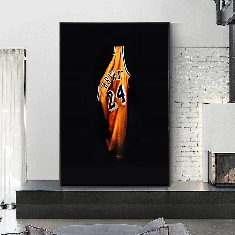 Modern Sports Aesthetics Wall Art Famous Basketball Stars No. 24 Jersey Canvas Poster Prints Home Boys Bedroom Living Room Decor