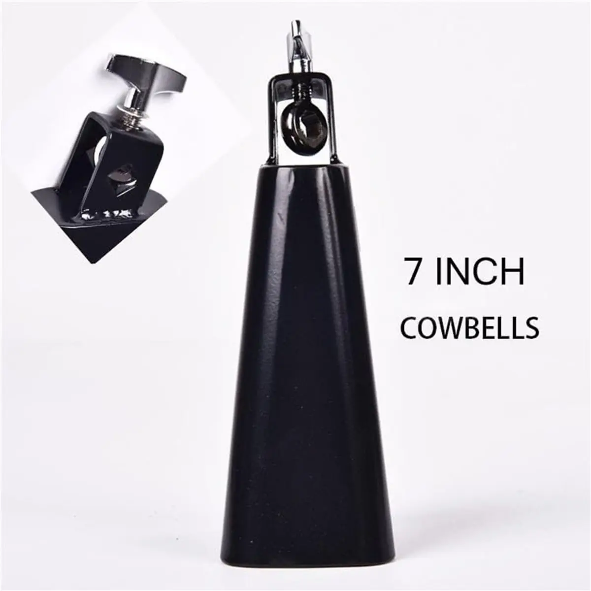 [MEGA SALE]7 Inch Cowbell and Cowbell Clamp, Adjustable Stainless Steel Cowbell Holder Mount for Drum Hoop with Drum Stick