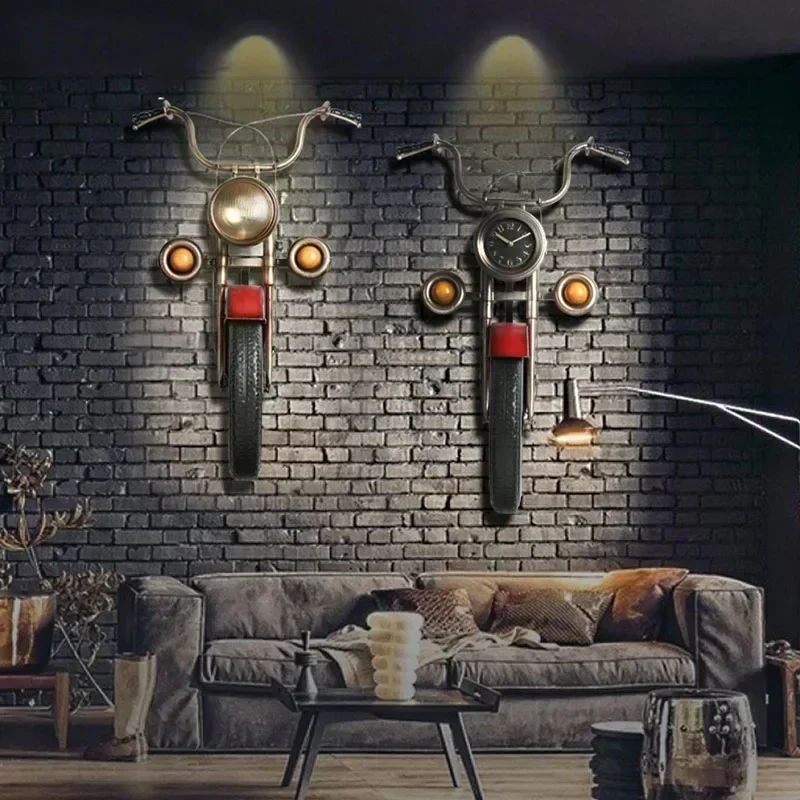 

American Motorcycle Wall Decor – Industrial Style 3D Ornament, Vintage Bar Decor, Restaurant Nostalgia, Retro Hanging Art.