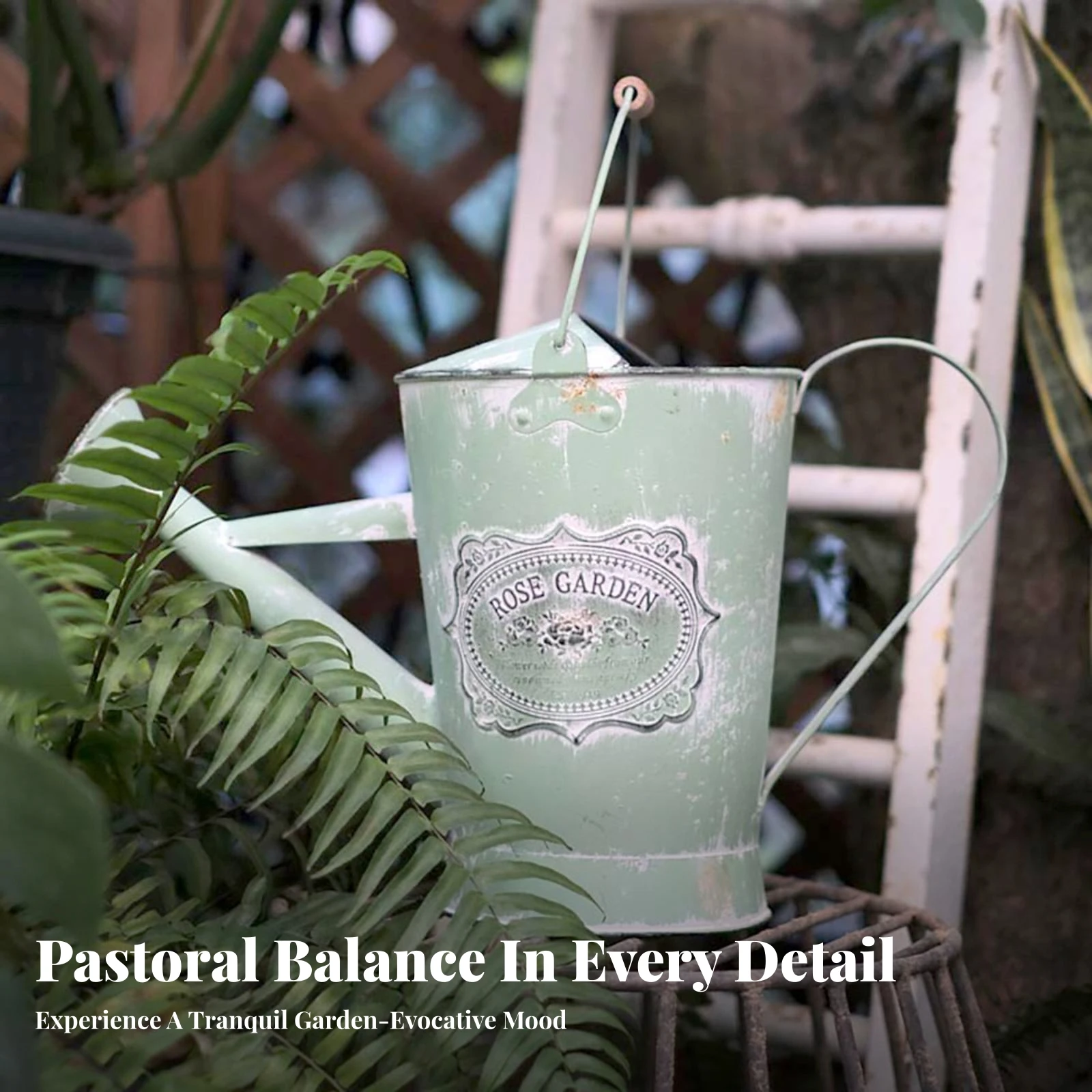 Metal Watering Can Garden Tool Embossed Design