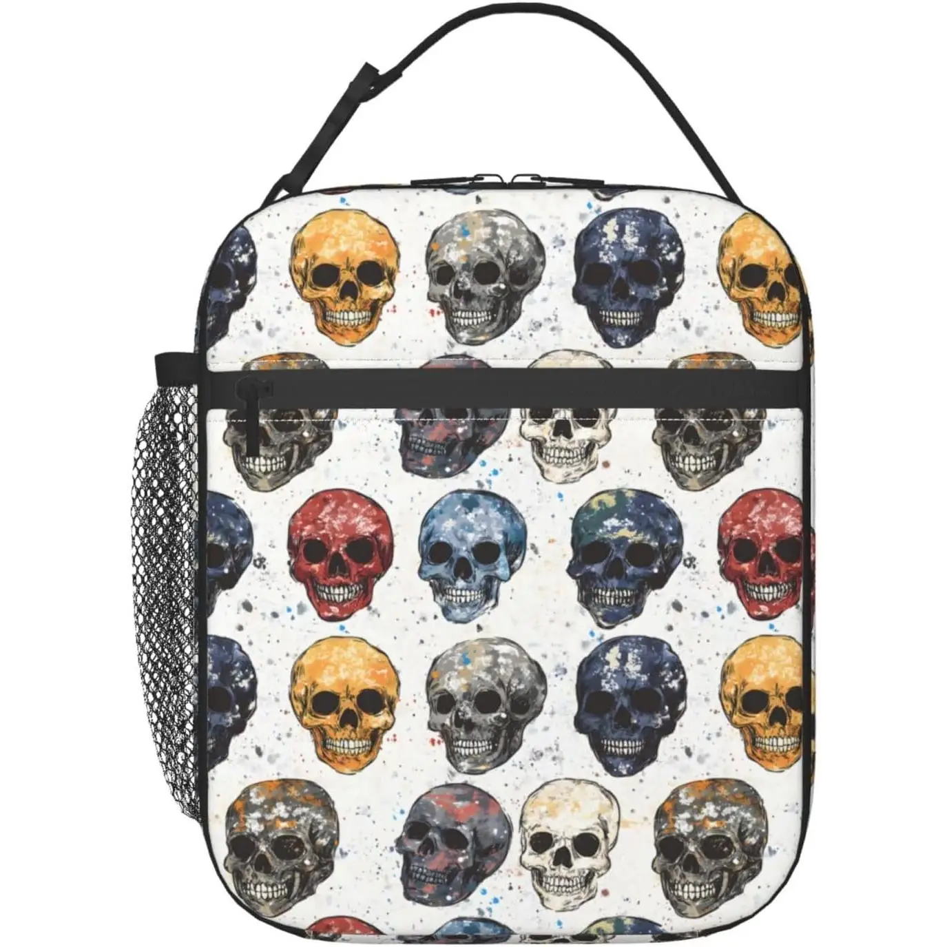 Fiambrera con forma de calavera, bolsa de almuerzo aislada para niños, niñas, niños, mujeres, fiambrera reutilizable, contenedores para mujeres y hombres, bolsa más fresca duradera