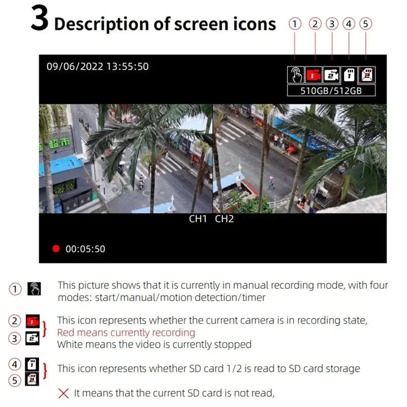 B68C 2Ch Mobile DVR AHD TVI 1080P CCTV DVR Mini DVR Security Support 8MP AHD Camera Video Recording Dual SD Slot