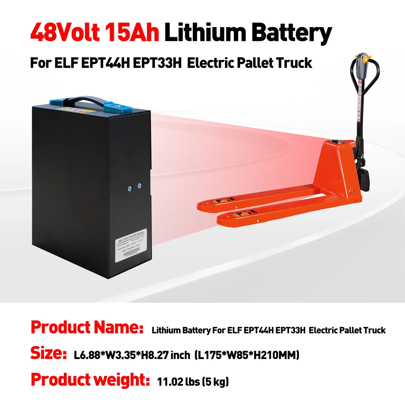 بطارية ليثيوم 48 فولت 15 أمبير في الساعة لشاحنة البليت الكهربائية جاك ELF EPT44H، EPT20H، EPT33H، EPT15H، EPT40H، PPT40H، PPT44H #5