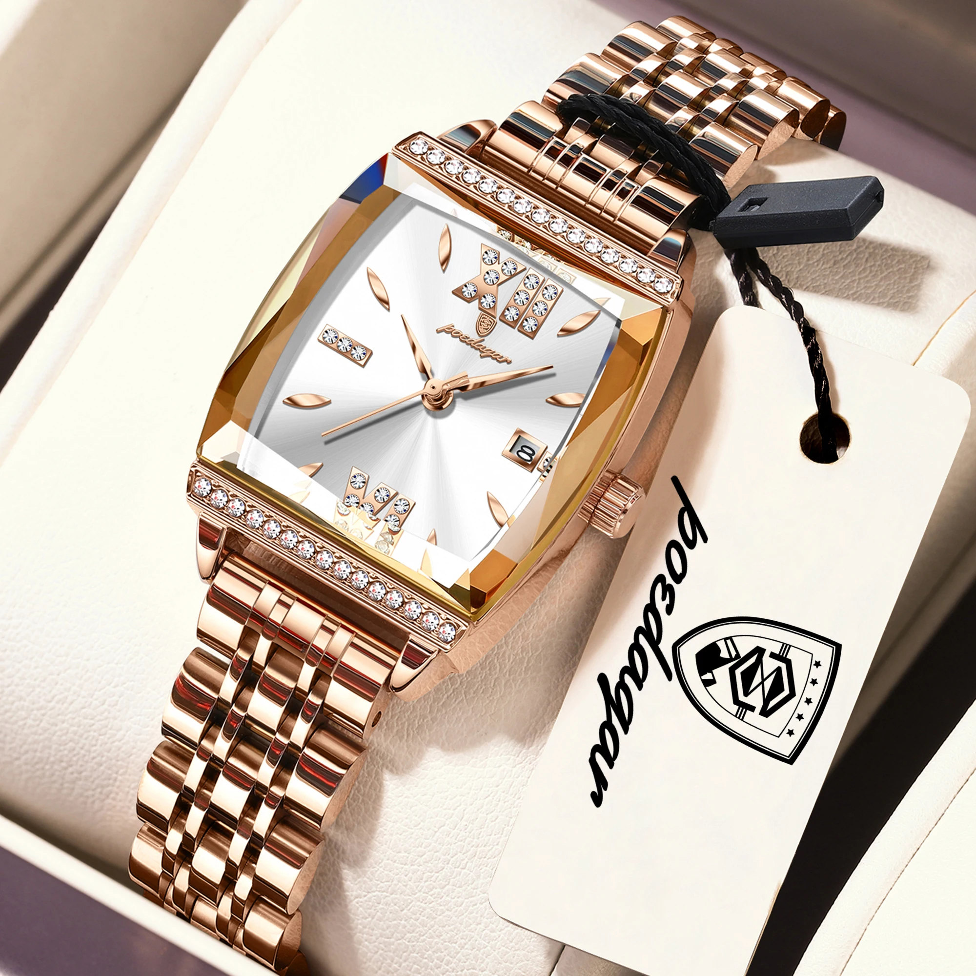 POEDAGAR Top Exquisite Woman Watches High Quality Date Fashion Waterproof Ladies Watch Stainless Steel Women's Quartz Wristwatch