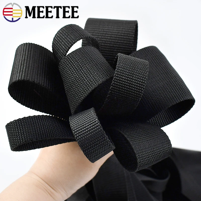 5/10Meters 20-100mm Black PP Webbing Tapes for Backpack Strap Pet Collar Belt Band DIY Bag Garment Ribbon Bias Binding Accessory