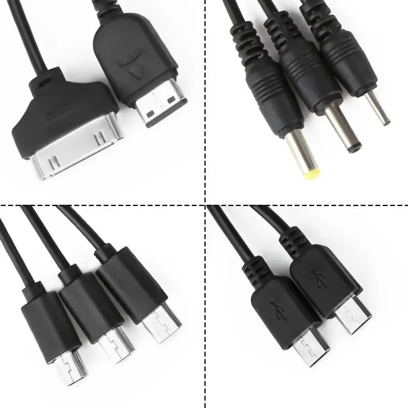 Cabo USB 2.0 Linha de carregamento, Porta USB 2.0 A, Macho para 10 Conectores Multi Diferentes, Multifunção Conveniente Durável