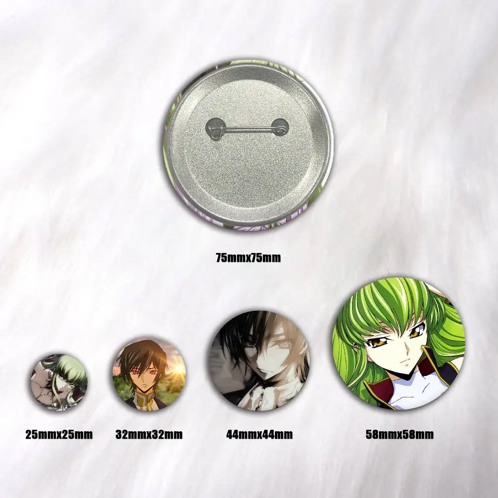 A-Code Geass Art Badges Button Round Creative Pin Brooch Badge Bag Decor Accessories Fans Collect Friends Gifts