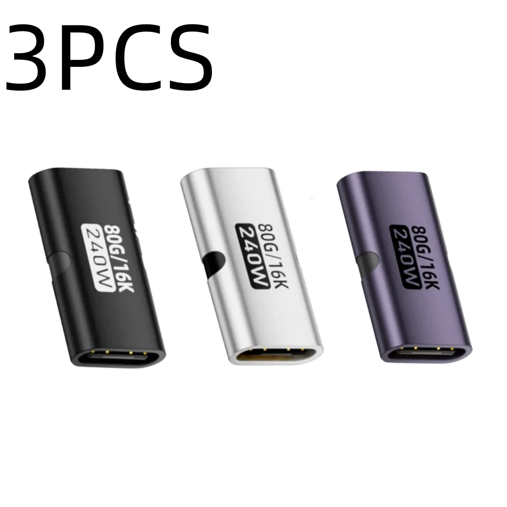USB C Female to Female Adapter PD31 240W 80Gbps 16K 60Hz High Speed Connector Laptop Dock Station Link Extension