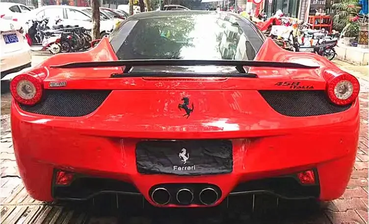 Novit GT STYLE REAL CARBON FIBER REAR LIP WING TRUNK LIP SPOILER For Ferrari 458 2011 2012 2013 2014