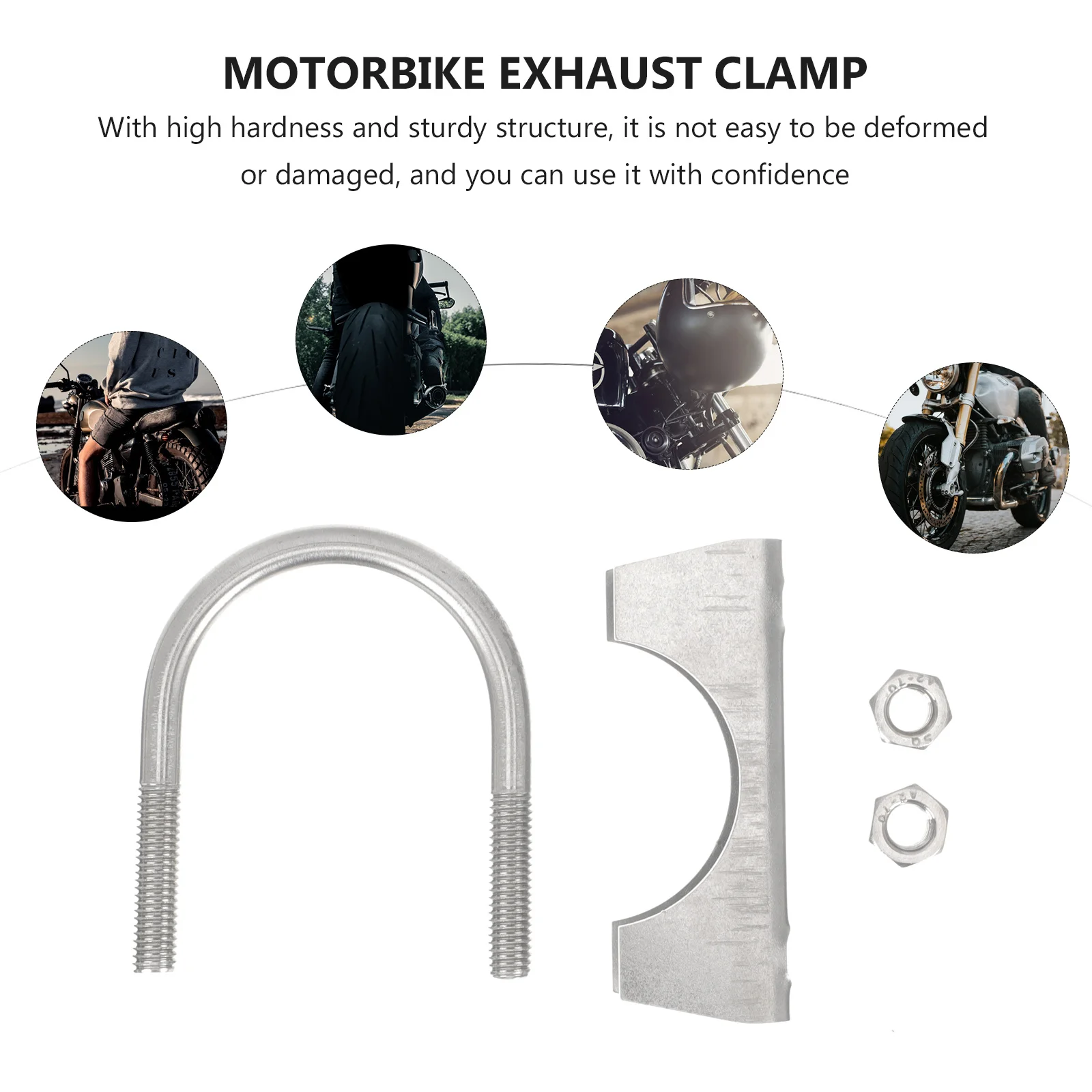 

Motorcycle Tailpipe Clamp Stainless Steel Durable Stable Leak-Free Repair Heavy Duty Motorbike Exhaust Pipe Clamp High Hardness