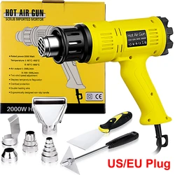 Industrial Heat Gun 2000W Hot Air Gun Air Dryer for Soldering Thermal Blower Shrink Wrapping Tools with 300PCS Wire Connectors