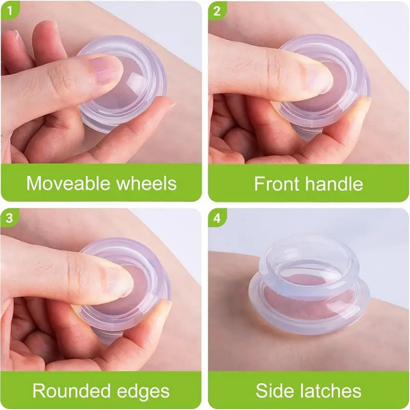 Massage Cup Set-Silicone 6Pcs Therapy Tool-Firm Massage For Muscle Soreness Pain Relief Body Neck Knee