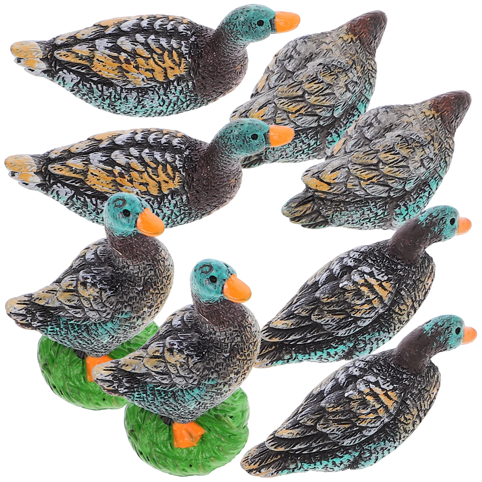 8 Pcs Micro Landscape Mandarin Duck Wedding Gift Ducks Sculpture Decor Diving Figurine Crafts Statue Resin Desktop